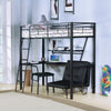 ACME Senon Silver & Black Twin Loft Bed with Desk Model 37275