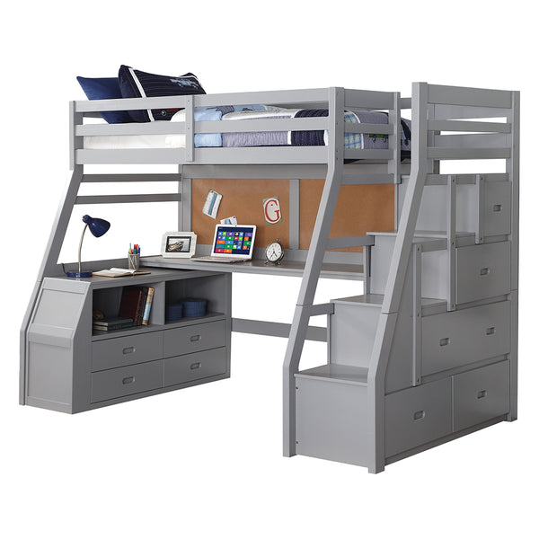 ACME Jason II Gray Twin Loft Bed Model 37445