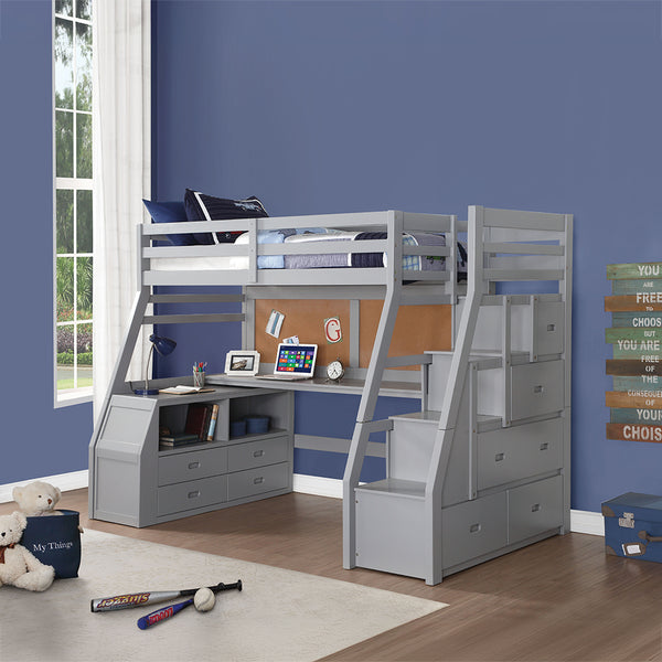 ACME Jason II Gray Twin Loft Bed Model 37445