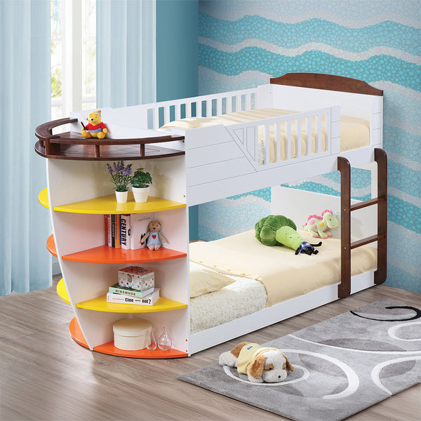 ACME Neptune White & Chocolate Bunk Bed (Twin | Twin)Model 37715