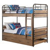ACME Adams Antique Oak & Gunmetal Bunk Bed (Twin | Twin) with Trundle (Twin) Model 37760