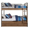 ACME Adams Antique Oak & Gunmetal Bunk Bed (Twin | Twin) with Trundle (Twin) Model 37760