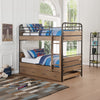 ACME Adams Antique Oak & Gunmetal Bunk Bed (Twin | Twin) with Trundle (Twin) Model 37760