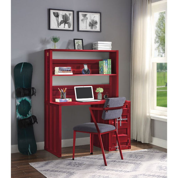 ACME Cargo Red Writing Desk with Hutch Model 37917