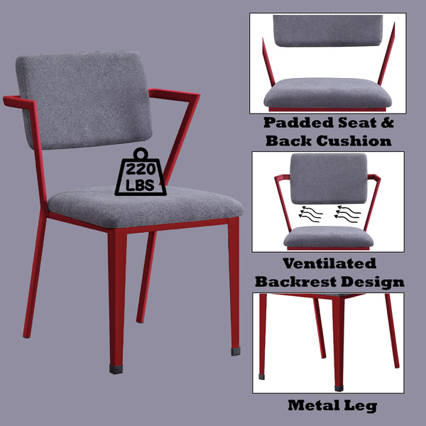 ACME Cargo Gray Fabric & Red Office Chair Model 37918
