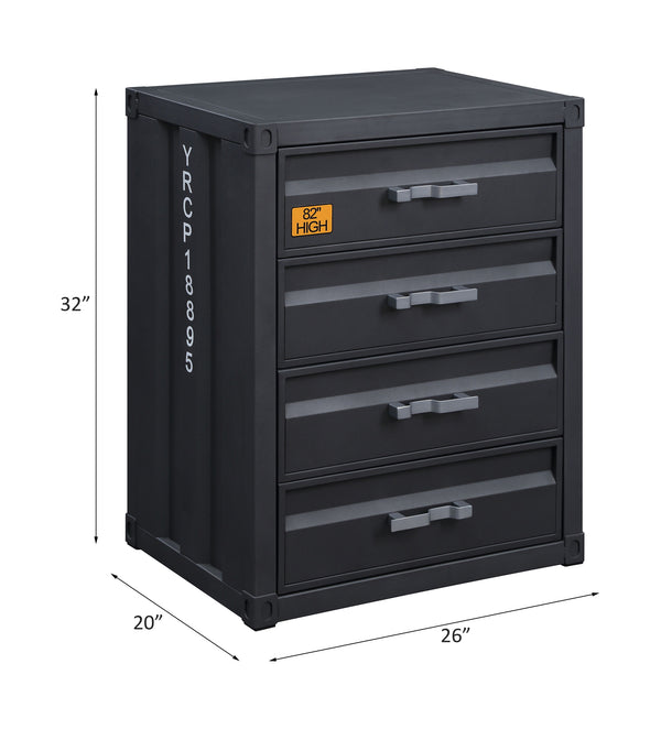 ACME Cargo Gunmetal Chest with 4 Drawers Model 37956