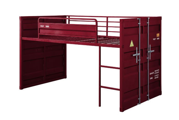 ACME Cargo Red Twin Loft Bed with Slide Model 38300