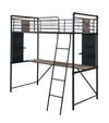 ACME Cordelia Antique Oak Sandy Black & Dark BronzeHand BrushedTwin Loft Bed with Desk Model 38310