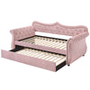 ACME Adkins Pink Velvet Daybed with Trundle (Twin) Model 39420