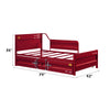 ACME Cargo Red Daybed with Trundle (Twin) Model 39895