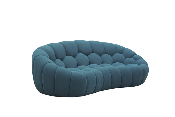 Divani Casa Yolonda Modern Curved Dark Teal Fabric Sofa Set Model VGEV2126C-SET-C-15