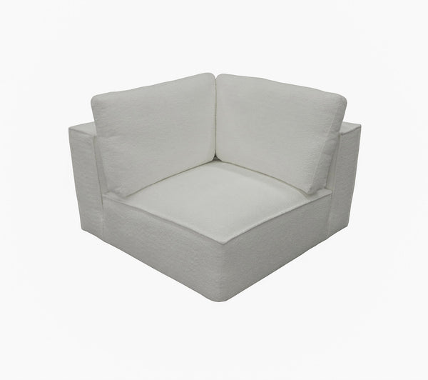 Divani Casa Lulu Modern White Fabric Modular Sectional Sofa With Right Facing Chaise Model VGSX-F22053-RAF-WHT