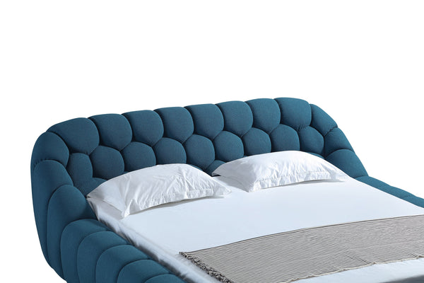 Divani Casa Yolonda Modern Dark Teal Fabric Bed Model VGEV-A127-BED-C-15