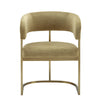 Modrest Sebastian Modern Brown Fabric & Antique Brass Dining Chair Model VGGA-6251CH-BRN
