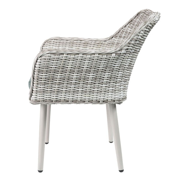 ACME Tashay Green Fabric & Beige Wicker 3 Piece Patio Bistro Set Model 45005