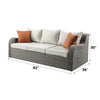 ACME Salena Beige Fabric & Gray Wicker Patio Sofa with 2 Pillows & 2 Ottomans Model 45010