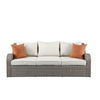ACME Salena Beige Fabric & Gray Wicker Patio Sofa with 2 Pillows & 2 Ottomans Model 45010