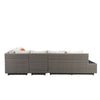 ACME Salena Beige Fabric & Gray Wicker Patio Sectional Sofa with 4 Pillows & Coffee Table Model 45020