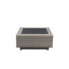 ACME Salena Beige Fabric & Gray Wicker Patio Sectional Sofa with 4 Pillows & Coffee Table Model 45020