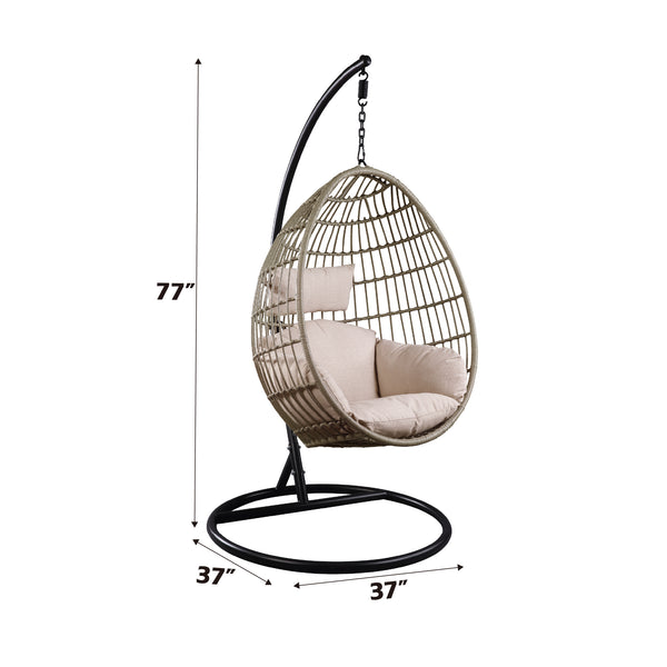ACME Vasant Fabric & Wicker Hanging Chair Model 45082