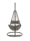 ACME Uzae Gray Fabric & Charcoal Wicker Hanging Chair Model 45105