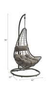 ACME Uzae Gray Fabric & Charcoal Wicker Hanging Chair Model 45105