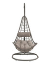 ACME Uzae Gray Fabric & Charcoal Wicker Hanging Chair Model 45105