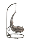 ACME Uzae Gray Fabric & Charcoal Wicker Hanging Chair Model 45105
