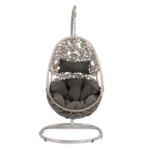 ACME Sigar Light Gray Fabric & Wicker Hanging Chair Model 45107