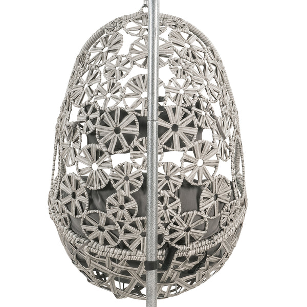 ACME Sigar Light Gray Fabric & Wicker Hanging Chair Model 45107