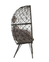 ACME Aeven Light Gray Fabric & Black Wicker Patio Lounge Chair Model 45111