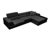 Divani Casa Pella Mini Modern Black Leather Right Facing Sectional Sofa Model VGCA5106A-BLK-RAF