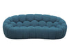 Yolonda Modern Curved Dark Teal Fabric Loveseat