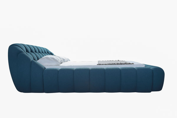 Divani Casa Yolonda Modern Dark Teal Fabric Bed Model VGEV-A127-BED-C-15