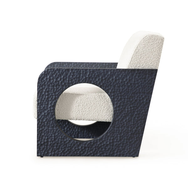 Modrest Midland Modern Off White Fabric & Black Oak Accent Chair Model VGVC-S2306A-WHT