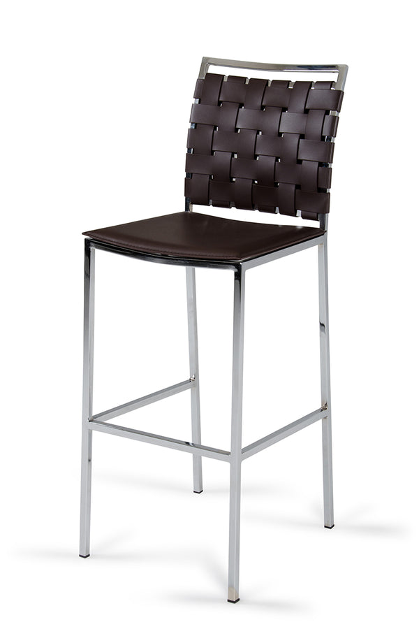 Shasta Modern Brown Eco Leather Bar Stool (Set Of 2) Model VGHR5011B-BRN
