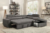 ACME Thelma Gray Polished Microfiber Sectional Sofa with Pull-Out Bed Model 50275