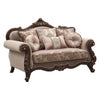 ACME Mehadi Velvet & Walnut Loveseat with 6 Pillows Model 50691