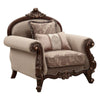 ACME Mehadi Velvet & Walnut Chair with 2 Pillows Model 50692