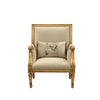 ACME Daesha Tan Flannel & Antique Gold Chair with Pillow Model 50838