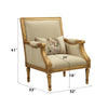 ACME Daesha Tan Flannel & Antique Gold Chair with Pillow Model 50838