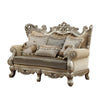 ACME Ranita Fabric & Champagne Loveseat with 6 Pillows Model 51041