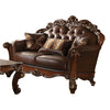 ACME Vendome Cherry Synthetic Leather & Cherry Loveseat with 3 Pillows Model 52002