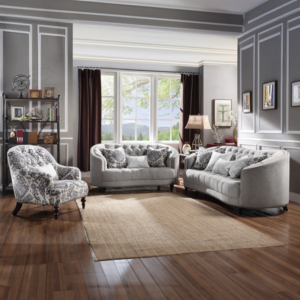 ACME Saira Pattern Fabric Chair with Pillow Model 52062