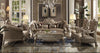 ACME Dresden Bone Velvet & Gold Patina Sofa with 7 Pillows Model 52090