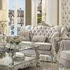 ACME Versailles Ivory Fabric & Bone White Loveseat with 3 Pillows Model 52106