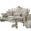 ACME Versailles Ivory Fabric & Bone White Loveseat with 3 Pillows Model 52106