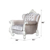 ACME Versailles Ivory Fabric & Bone White Chair with 2 Pillows Model 52107