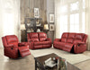 ACME Zuriel Red Synthetic Leather Motion Sofa Model 52150