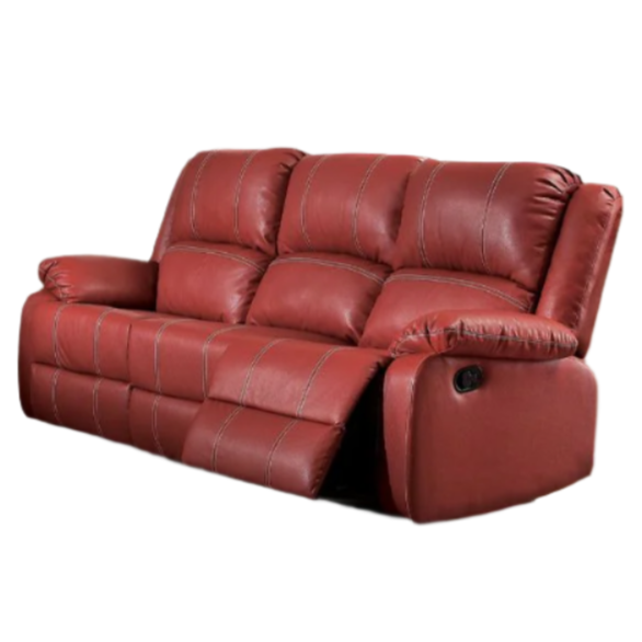 ACME Zuriel Red Synthetic Leather Motion Sofa Model 52150